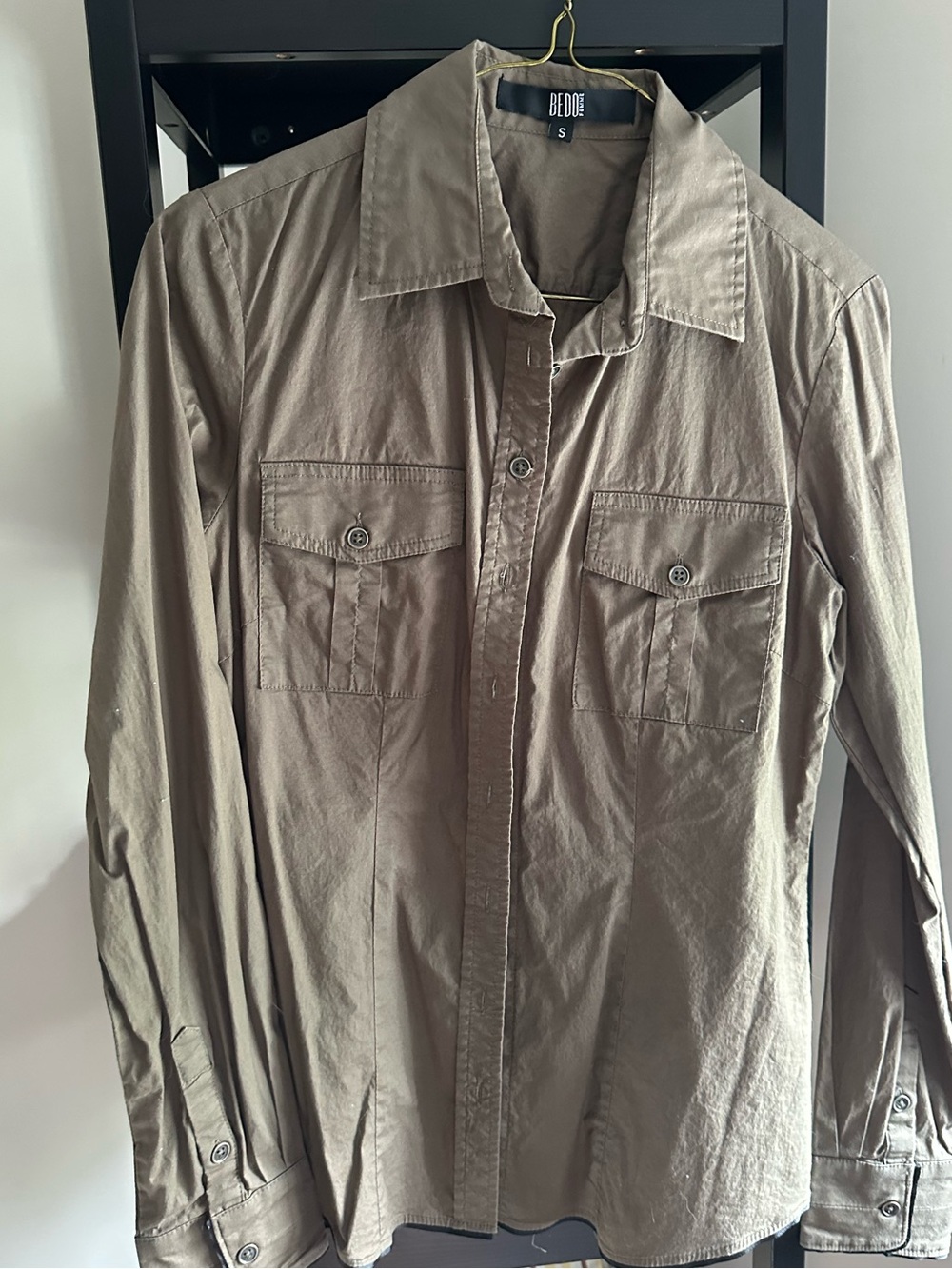 Bedo Women's Olive Green Button-Down Utility Shirt